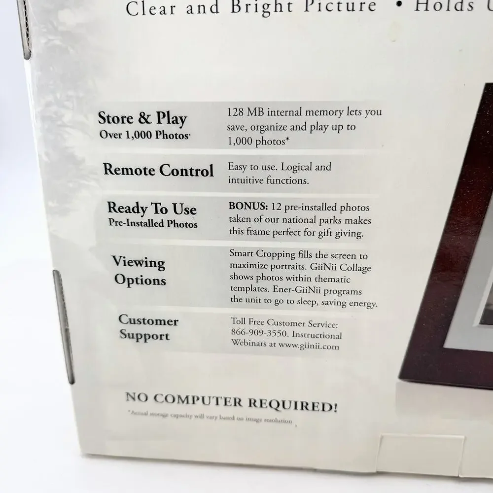 Artforme 8-Inch Digital Frame with Remote 128MB up to 1000 Photos